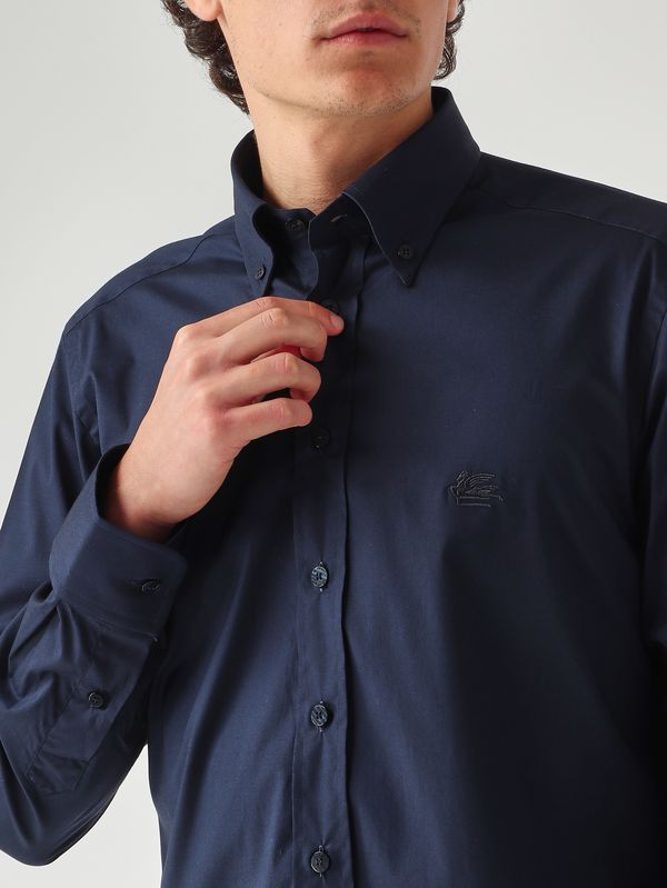 5. Roma men's stretch cotton shirt Navy Etro mrib0004av607