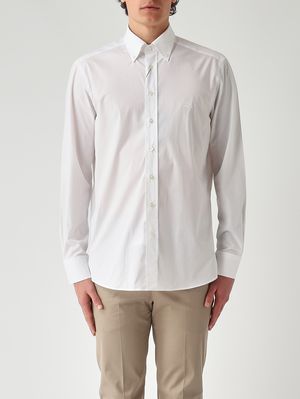 1. Camisa de hombre Roma en algodón elástico Blanco