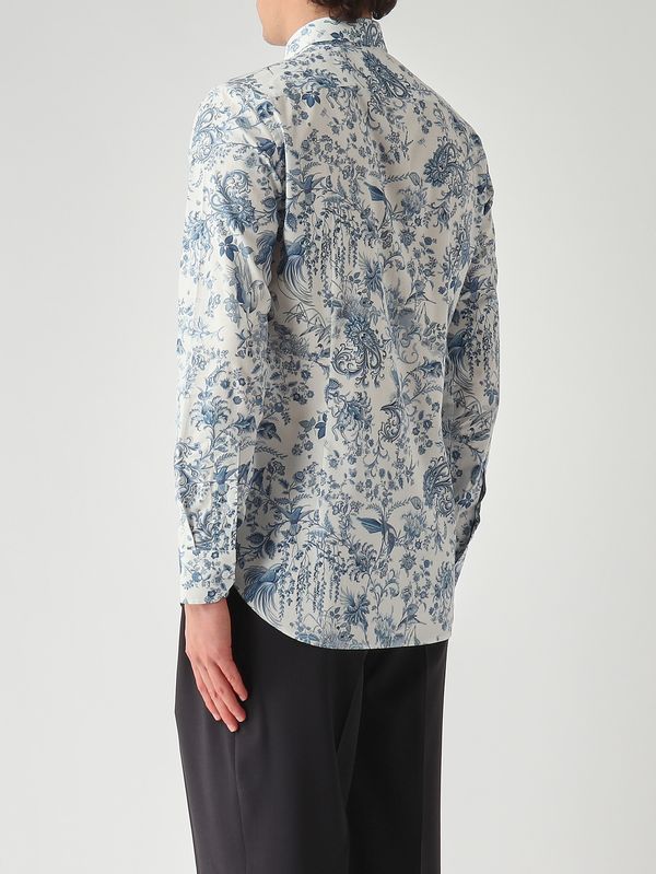 4. Herrenhemd Fuji aus Stretch-Baumwolle Weiß-Blau Etro mrib000599saeg8