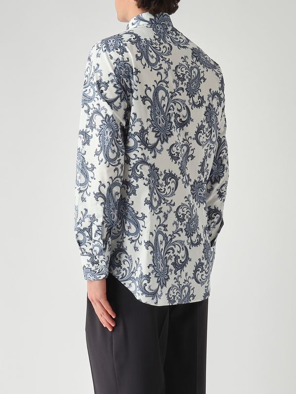 4. Herrenhemd ROMA 8 P.C. aus Stretch-Baumwolle Weiß-Blau Etro mrib002599saeg7