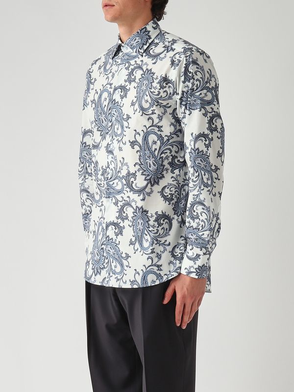 3. Herrenhemd ROMA 8 P.C. aus Stretch-Baumwolle Weiß-Blau Etro mrib002599saeg7