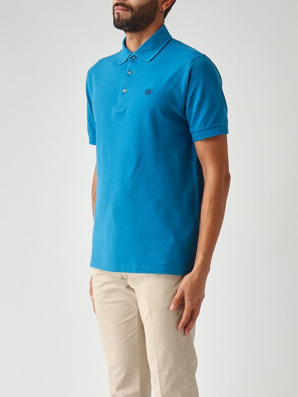 3. Polo homme Roma en piqué de coton Céruléen Etro mrmd0006av878