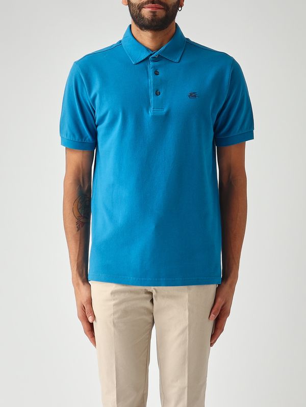 1. Polo homme Roma en piqué de coton Céruléen Etro mrmd0006av878