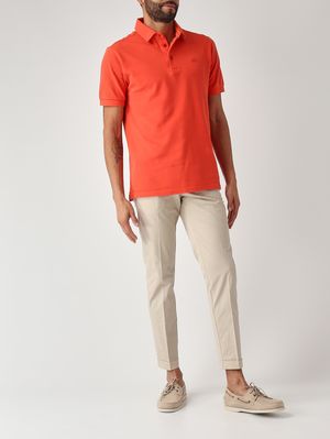 2. Men's Roma cotton piqué polo shirt Lobster