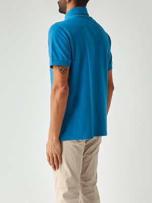 4. Polo homme Roma en piqué de coton Céruléen