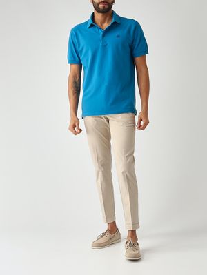 2. Polo homme Roma en piqué de coton Céruléen