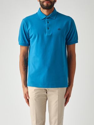 1. Polo homme Roma en piqué de coton Céruléen