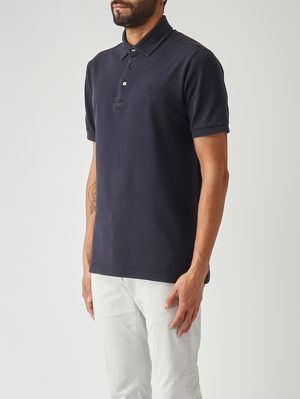 3. Men's Roma cotton piqué polo shirt Navy