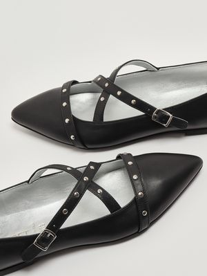 4. Leather ballet flats for girls Black