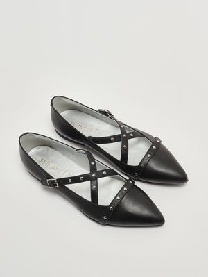 2. Leather ballet flats for girls Black