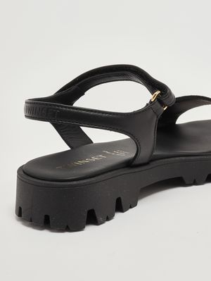 5. Sandale en cuir pour fille Noir-Blanc