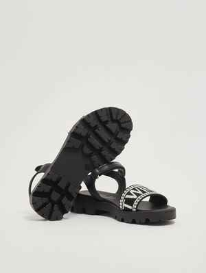 4. Sandale en cuir pour fille Noir-Blanc