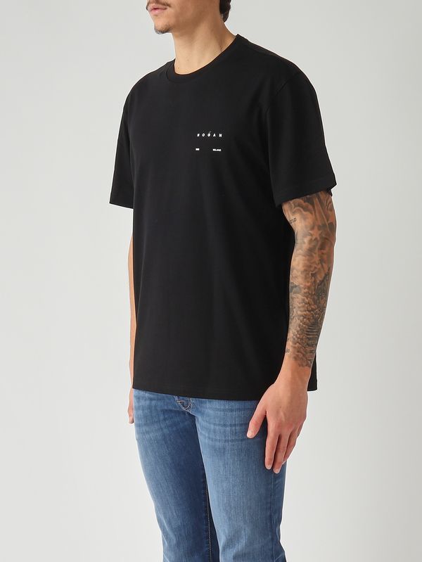 3. T-shirt homme en jersey de coton Noir Hogan kqmb3522360zfv