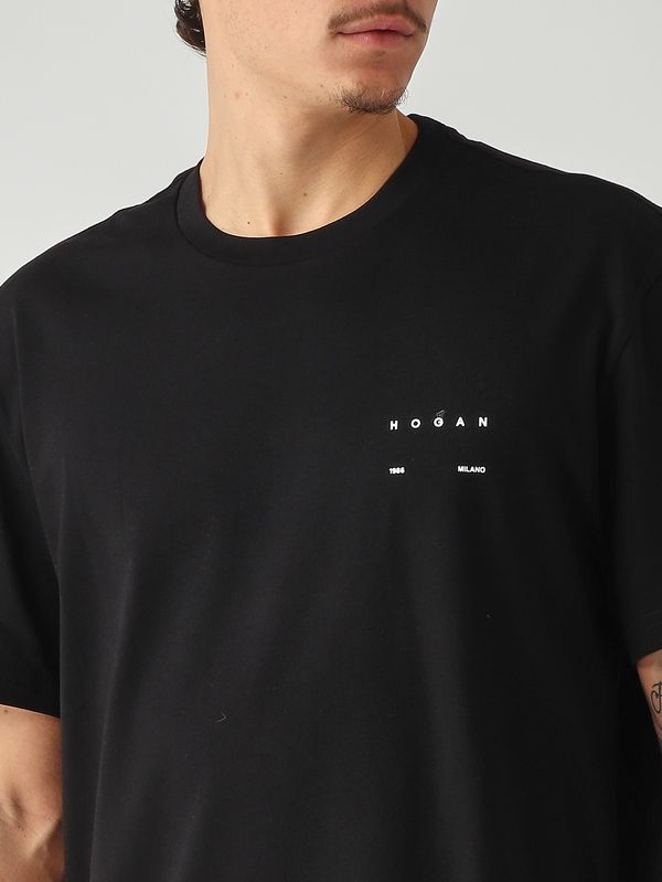 5. T-shirt homme en jersey de coton Noir Hogan kqmb3522360zfv