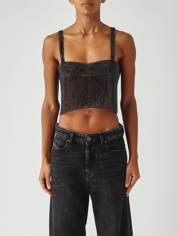 1. Damen-Top New Cetus aus Crystal Mesh Schwarz Twentyfourhaitch a0121