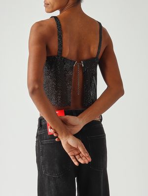 5. Damen-Top New Cetus aus Crystal Mesh Schwarz