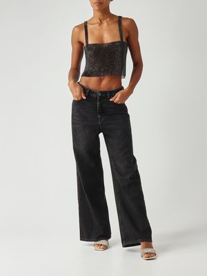 2. Damen-Top New Cetus aus Crystal Mesh Schwarz