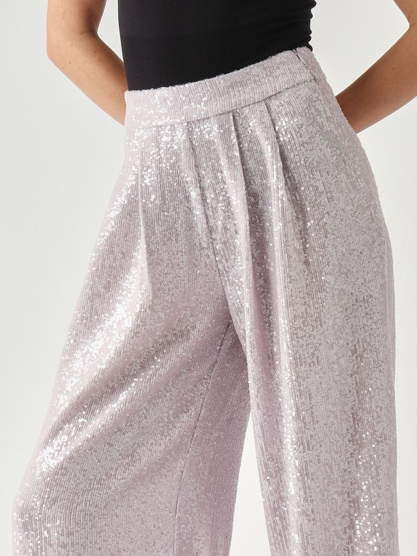 5. Pantalón de mujer New Arizona en tejido de lentejuelas Lila Twentyfourhaitch a0076