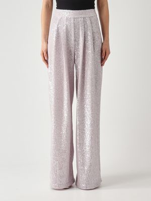 1. Pantalón de mujer New Arizona en tejido de lentejuelas Lila