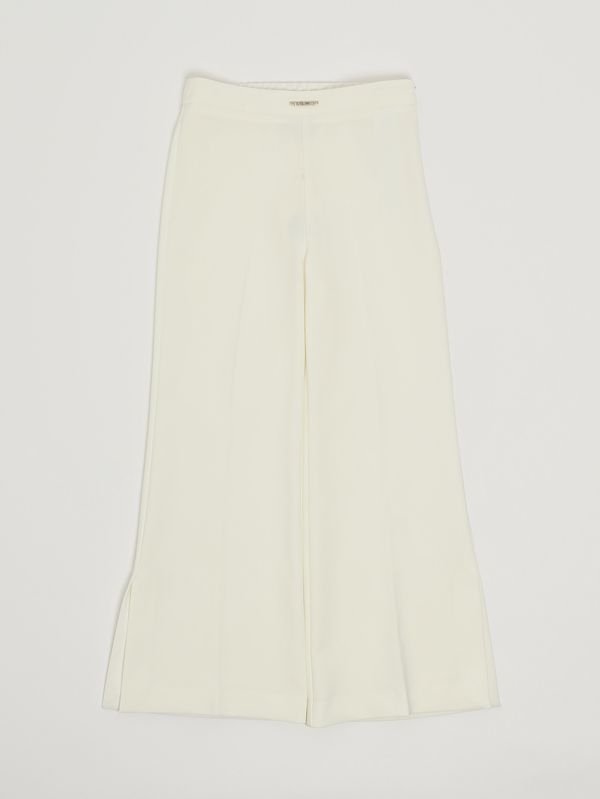 1. Pantalone bambina in crepe stretch Bianco Twinset 261gj2q51