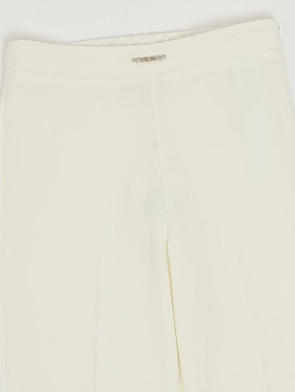 3. Pantalone bambina in crepe stretch Bianco Twinset 261gj2q51