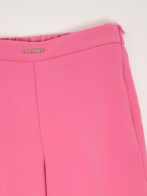 3. Mädchenhose aus Stretch-Crêpe Fuchsia
