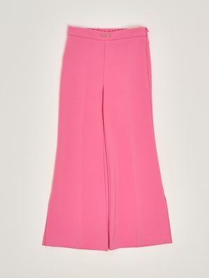 1. Mädchenhose aus Stretch-Crêpe Fuchsia