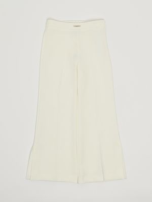 1. Pantalone bambina in crepe stretch Bianco