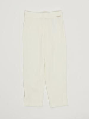 1. Girls' stretch crepe trousers White
