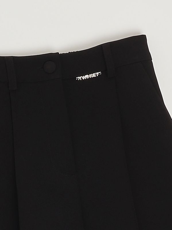 3. Bermuda bambina in crepe stretch Nero Twinset 261gj2q57