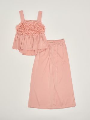 1. Girl's satin outfit Pink