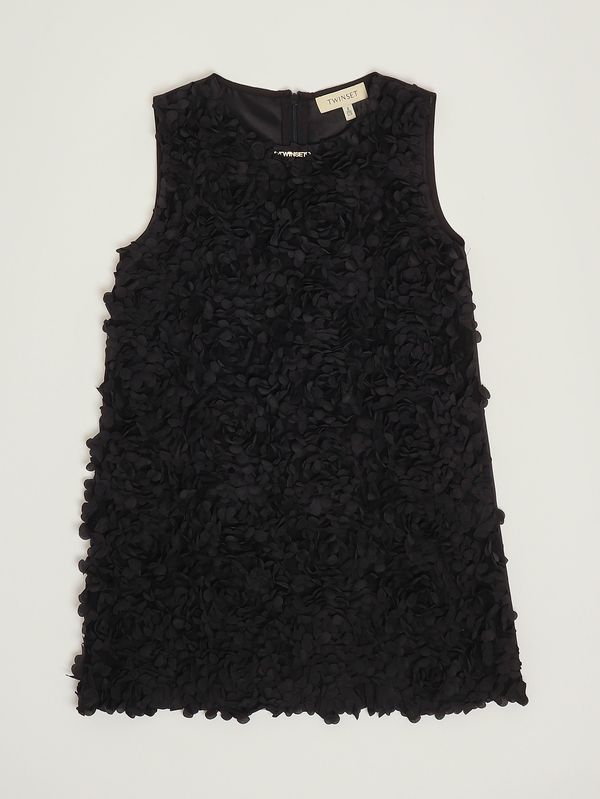 1. Robe fille en satin avec ruches Noir Twinset 261gj2q62