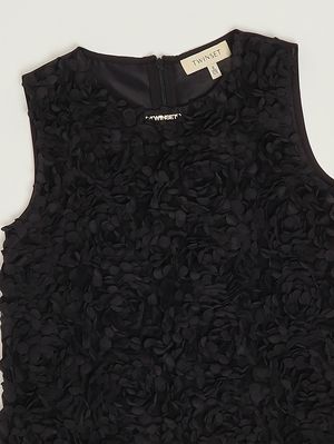 3. Robe fille en satin avec ruches Noir