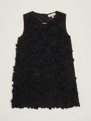 1. Robe fille en satin avec ruches Noir