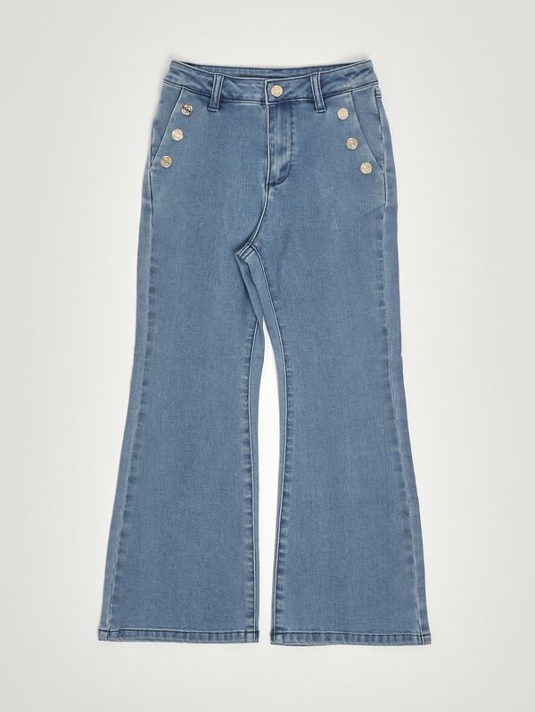 1. Mädchenjeans aus Baumwollmischung Mittleres Denim Twinset 261gj2062