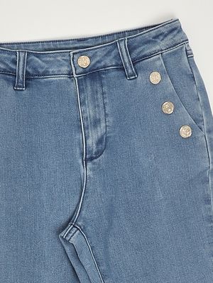 3. Mädchenjeans aus Baumwollmischung Mittleres Denim