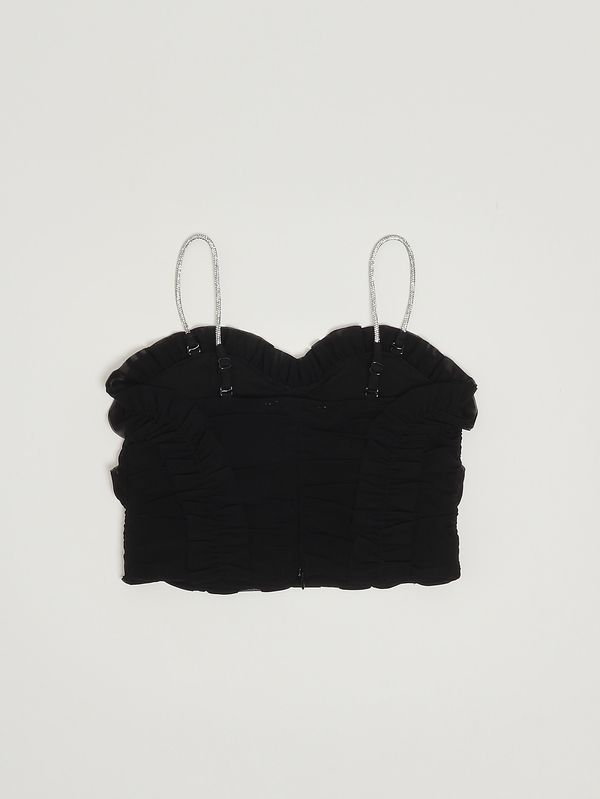2. Girls' tulle top with ruffles Black Twinset 261gj2181