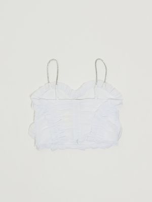 2. Top fille en tulle à volants Blanc