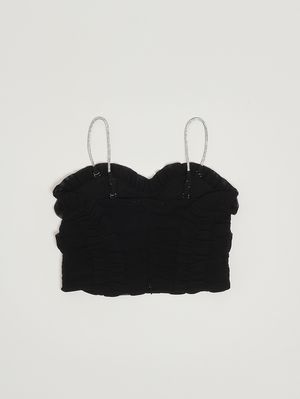 2. Girls' tulle top with ruffles Black