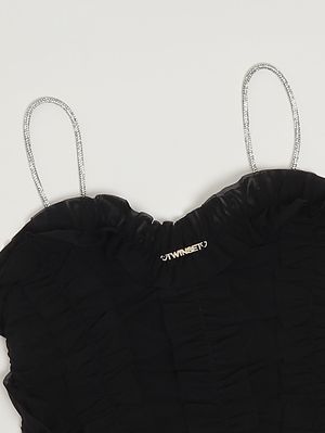 3. Girls' tulle top with ruffles Black