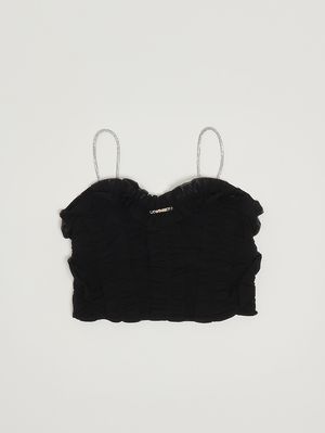 1. Girls' tulle top with ruffles Black