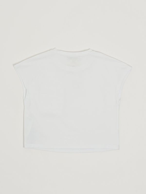 2. T-shirt bambina in cotone stretch Bianco Twinset 261gj2q63
