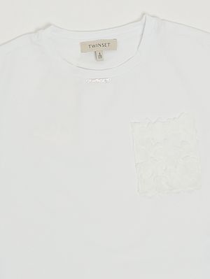 3. T-shirt bambina in cotone stretch Bianco