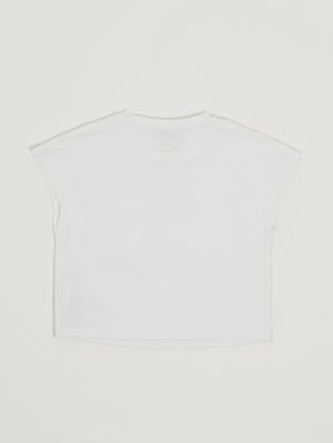 2. T-shirt bambina in cotone stretch Bianco