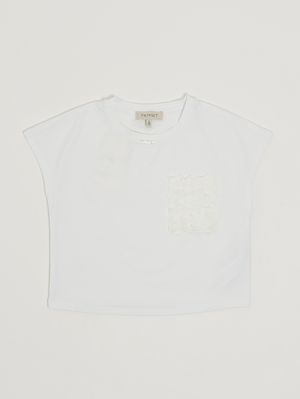 1. T-shirt bambina in cotone stretch Bianco
