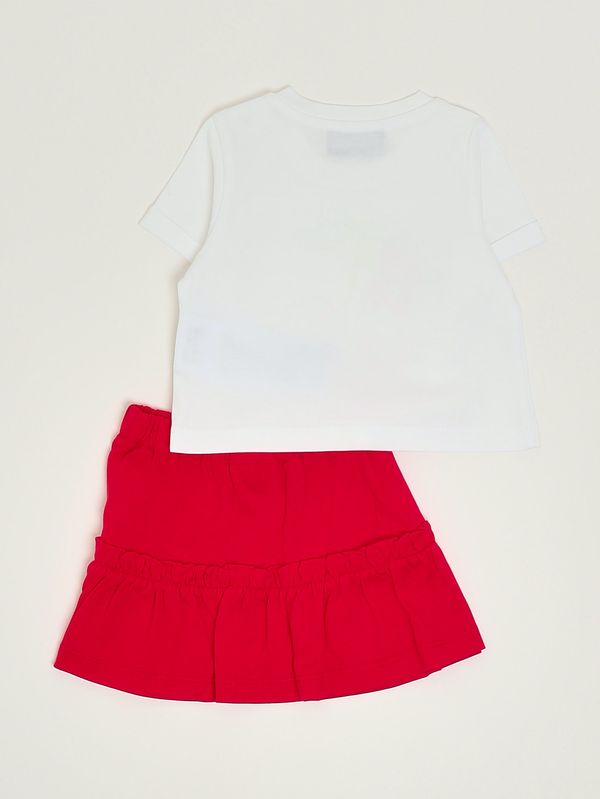 2. Ensemble pour nouveau-né en coton Blanc-Rouge Moschino mdg01tlaa02