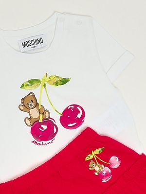3. Ensemble pour nouveau-né en coton Blanc-Rouge