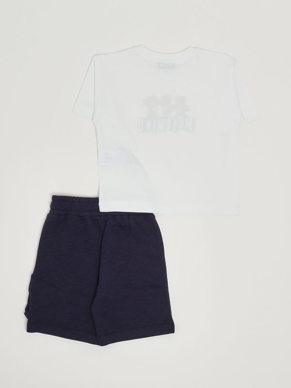 2. Kinder-Set aus Baumwolle Weiß-Blau Moschino hug00wlca88