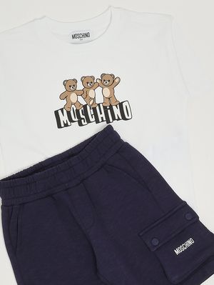3. Kinder-Set aus Baumwolle Weiß-Blau
