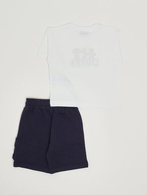 2. Kinder-Set aus Baumwolle Weiß-Blau
